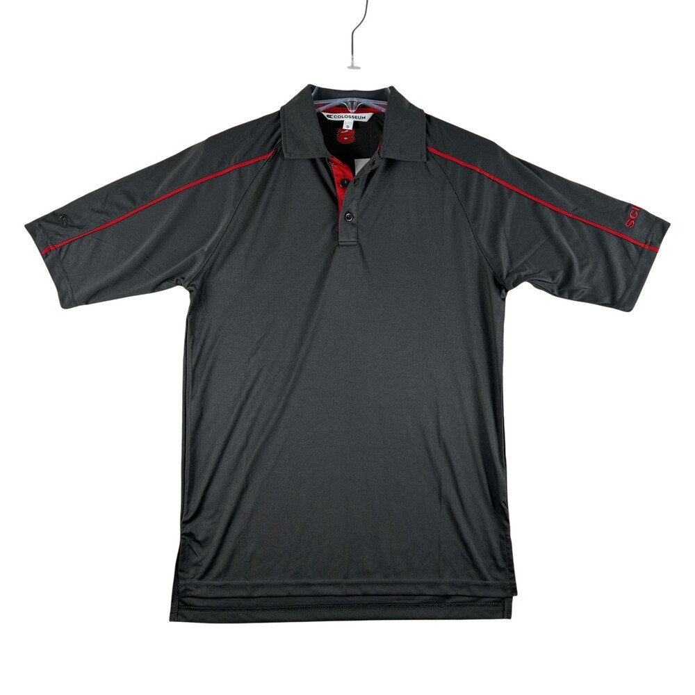 Colosseum Polo Shirt Mens Small Gray Scheels Logo Essentials Lightweight Top